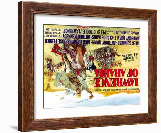 Lawrence of Arabia, UK Movie Poster, 1963-null-Framed Art Print