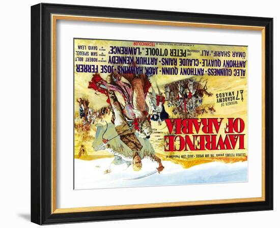 Lawrence of Arabia, UK Movie Poster, 1963-null-Framed Art Print