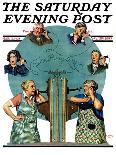 "Party Line," Saturday Evening Post Cover, March 17, 1928-Lawrence Toney-Giclee Print