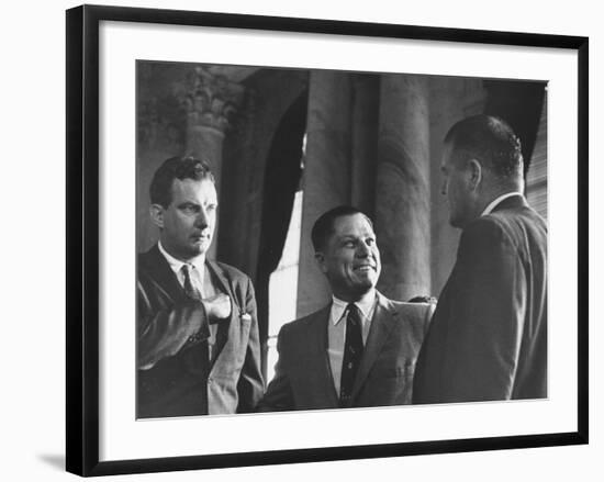 Lawyer Edward Bennett Williams W. Client James R. Hoffa at Rackets Committee Hearing-null-Framed Premium Photographic Print