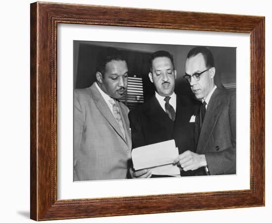 Lawyers Confer at the Supreme Court Prior to Presenting Arguments Against School Segregation-null-Framed Photo