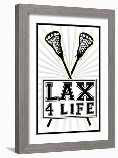 Lax 4 Life Lacrosse Sports-null-Framed Art Print