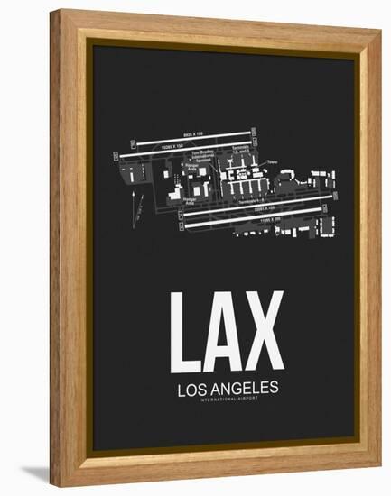 LAX Los Angeles Airport Black-NaxArt-Framed Stretched Canvas