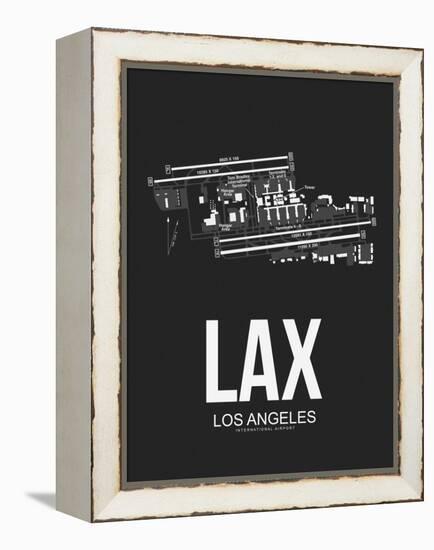LAX Los Angeles Airport Black-NaxArt-Framed Stretched Canvas