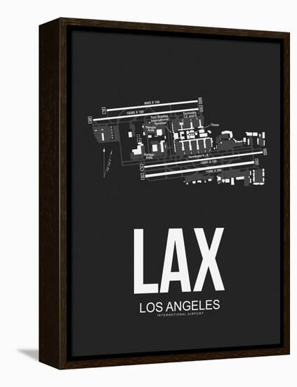 LAX Los Angeles Airport Black-NaxArt-Framed Stretched Canvas