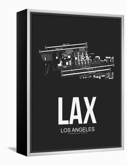 LAX Los Angeles Airport Black-NaxArt-Framed Stretched Canvas