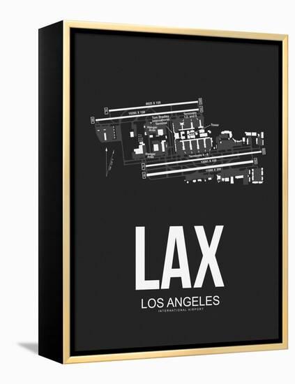 LAX Los Angeles Airport Black-NaxArt-Framed Stretched Canvas