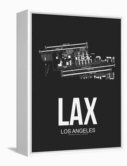 LAX Los Angeles Airport Black-NaxArt-Framed Stretched Canvas