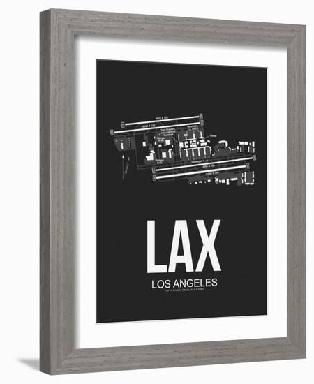 LAX Los Angeles Airport Black-NaxArt-Framed Art Print