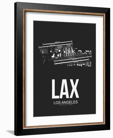 LAX Los Angeles Airport Black-NaxArt-Framed Art Print