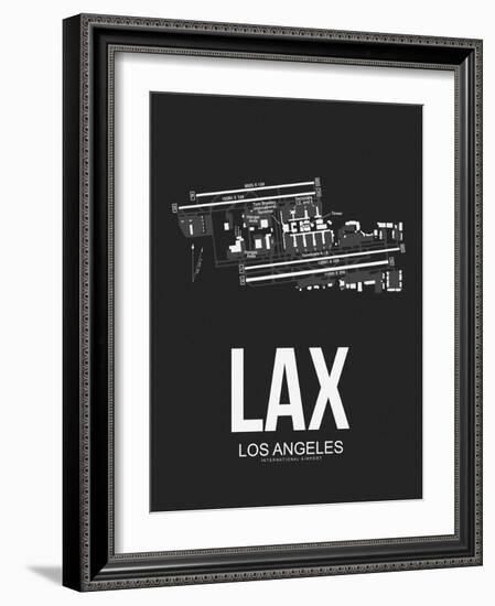 LAX Los Angeles Airport Black-NaxArt-Framed Art Print