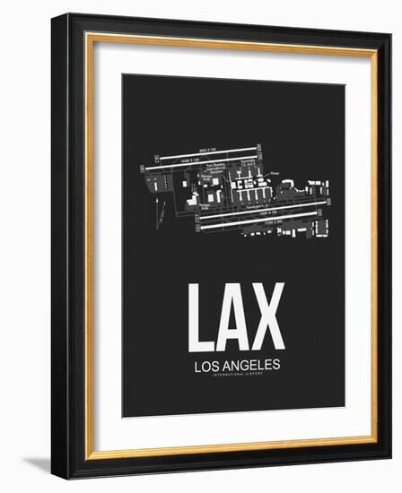 LAX Los Angeles Airport Black-NaxArt-Framed Art Print