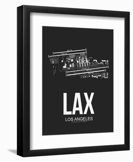 LAX Los Angeles Airport Black-NaxArt-Framed Art Print