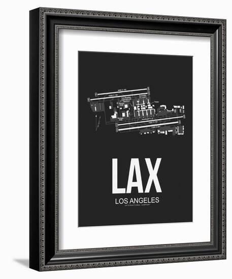 LAX Los Angeles Airport Black-NaxArt-Framed Art Print