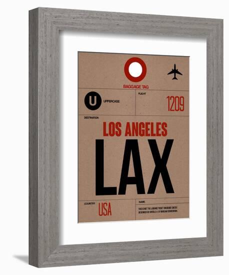 LAX Los Angeles Luggage Tag 1-NaxArt-Framed Art Print