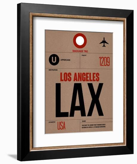 LAX Los Angeles Luggage Tag 1-NaxArt-Framed Art Print