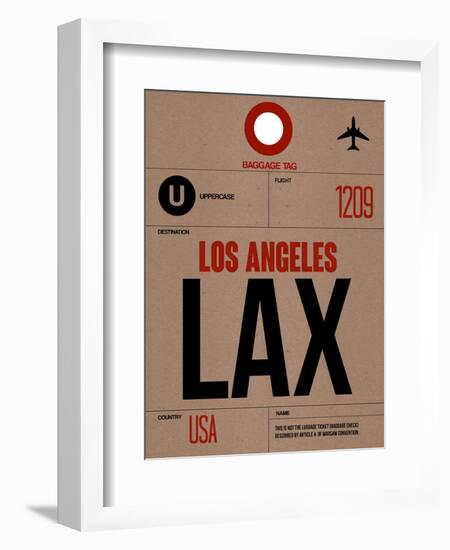 LAX Los Angeles Luggage Tag 1-NaxArt-Framed Art Print