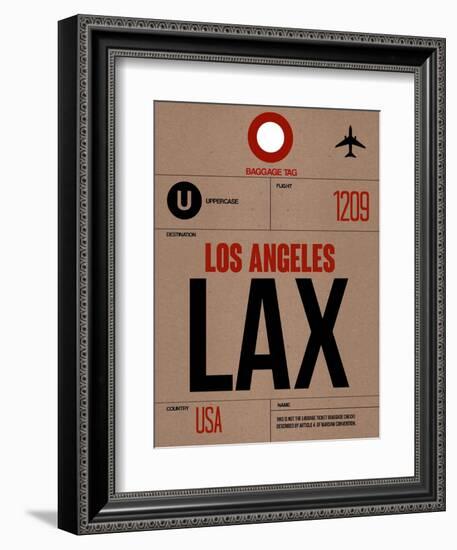 LAX Los Angeles Luggage Tag 1-NaxArt-Framed Art Print