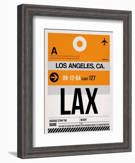 LAX Los Angeles Luggage Tag 2-NaxArt-Framed Art Print