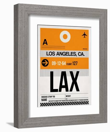 LAX Los Angeles Luggage Tag 2-NaxArt-Framed Art Print