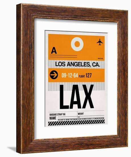 LAX Los Angeles Luggage Tag 2-NaxArt-Framed Art Print