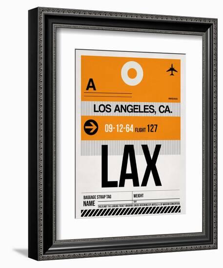 LAX Los Angeles Luggage Tag 2-NaxArt-Framed Art Print