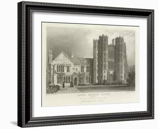 Layer Marney Tower, Essex, the Seat of Mathews Corsellis, Esquire-William Henry Bartlett-Framed Giclee Print