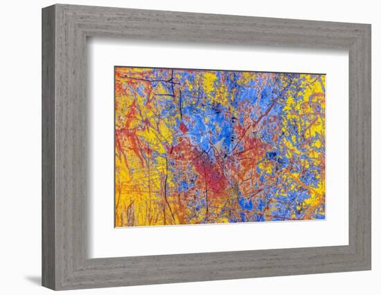 Layers of chipped paint and scratches-Art Wolfe-Framed Photographic Print