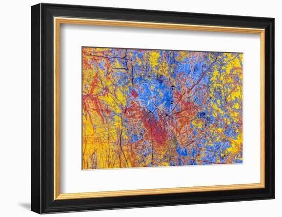 Layers of chipped paint and scratches-Art Wolfe-Framed Photographic Print