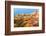 Layers of striated round hoodoos reflecting sunset against the deep blue sky.-Sheila Haddad-Framed Photographic Print