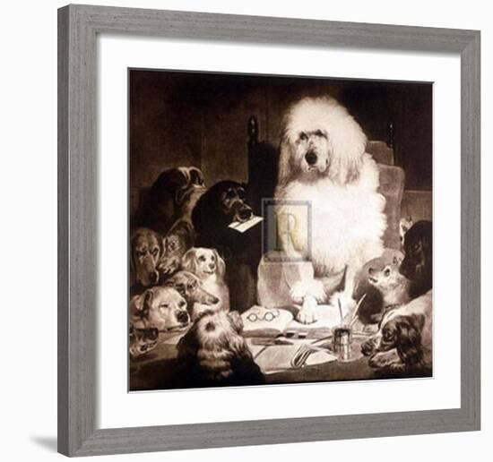 Laying Down the Law-Edwin Henry Landseer-Framed Art Print