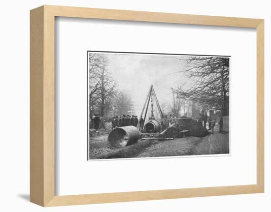 Laying of a big water main by the Southwark and Vauxhall Water Company, London, c1902-Unknown-Framed Photographic Print