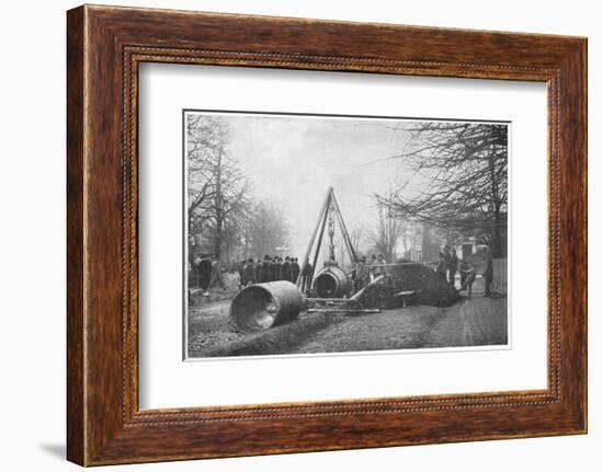 Laying of a big water main by the Southwark and Vauxhall Water Company, London, c1902-Unknown-Framed Photographic Print