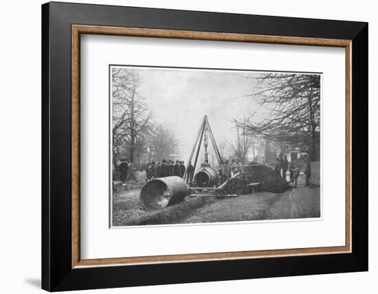 Laying of a big water main by the Southwark and Vauxhall Water Company, London, c1902-Unknown-Framed Photographic Print