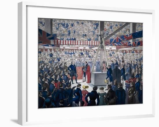 Laying of the Foundation Stone of New London Bridge on 15 June 1825-null-Framed Giclee Print