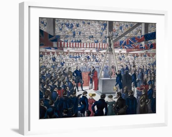 Laying of the Foundation Stone of New London Bridge on 15 June 1825-null-Framed Giclee Print