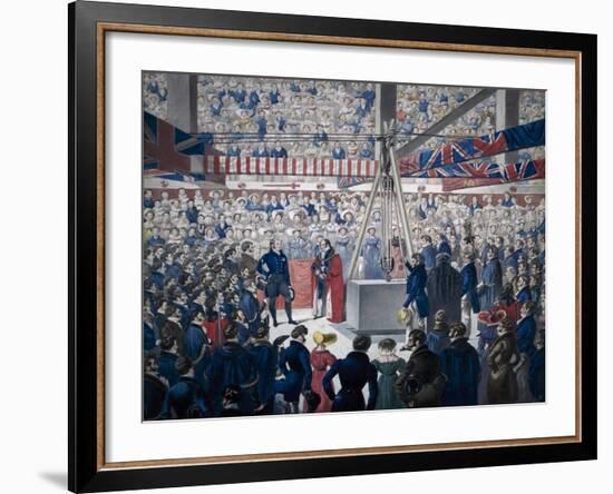 Laying of the Foundation Stone of New London Bridge on 15 June 1825-null-Framed Giclee Print