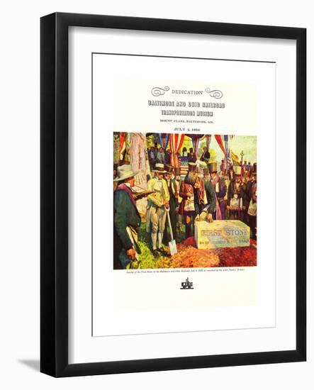 Laying the First Stone-Stanley Arthurs-Framed Giclee Print