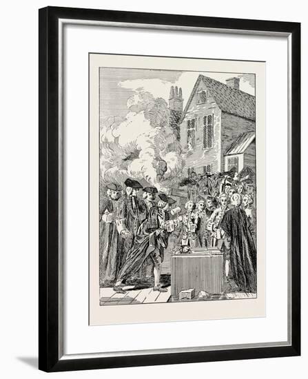 Laying the Foundation-Stone of Blackfriars Bridge 1760 London-null-Framed Giclee Print