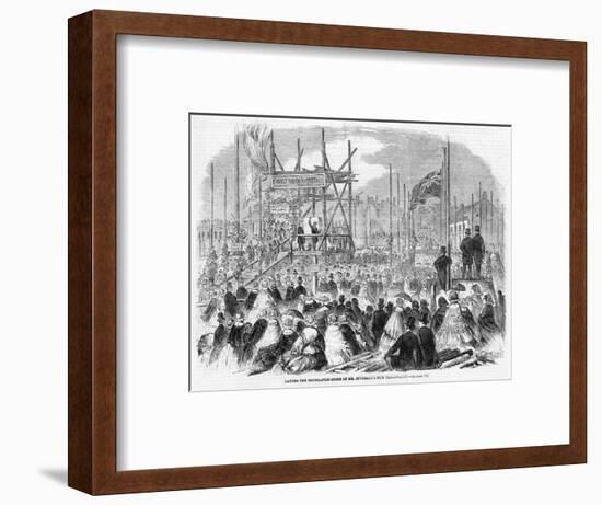 Laying the Foundation Stone of Spurgeon's Tabernacle-null-Framed Art Print