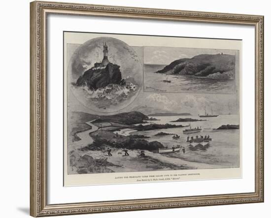 Laying the Telegraph Cable from Galley Cove to the Fastnet Lighthouse-Henry Charles Seppings Wright-Framed Giclee Print