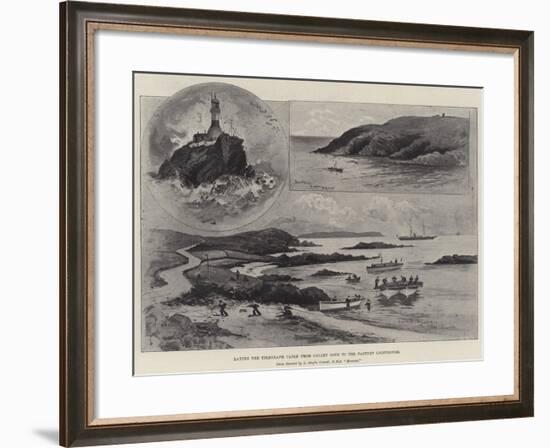 Laying the Telegraph Cable from Galley Cove to the Fastnet Lighthouse-Henry Charles Seppings Wright-Framed Giclee Print