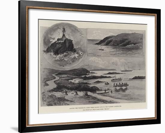 Laying the Telegraph Cable from Galley Cove to the Fastnet Lighthouse-Henry Charles Seppings Wright-Framed Giclee Print