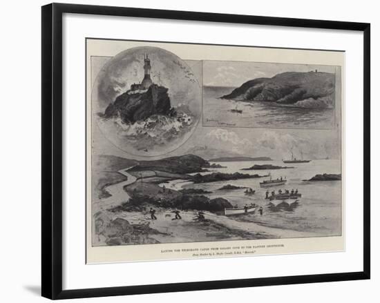 Laying the Telegraph Cable from Galley Cove to the Fastnet Lighthouse-Henry Charles Seppings Wright-Framed Giclee Print