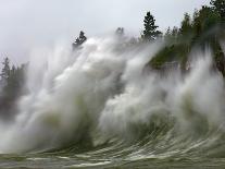 Fierce Lake Superior Waves Pound Minnesota's North Shore-Layne Kennedy-Framed Premier Image Canvas