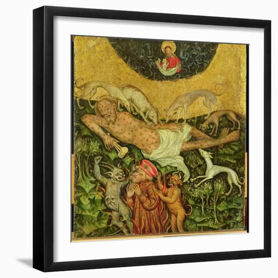 Lazarus and the Rich Man, C.1400 (Oil on Panel)-German School-Framed Giclee Print