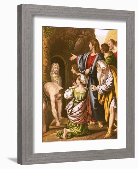 Lazarus Raised from the Dead-English-Framed Giclee Print