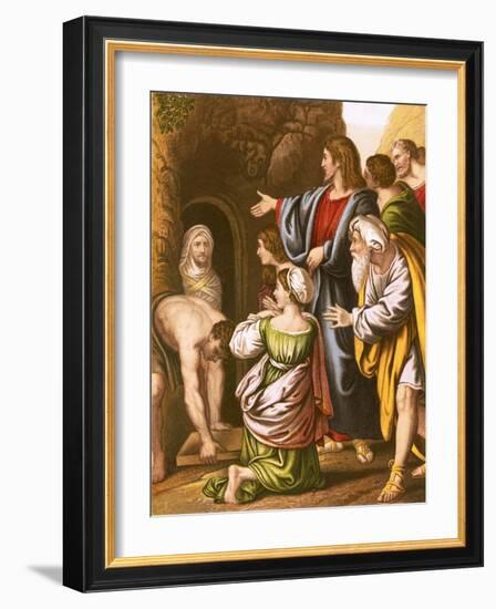 Lazarus Raised from the Dead-English-Framed Giclee Print