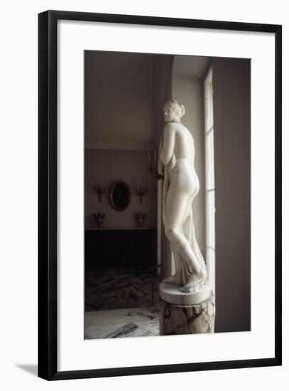 Lazienki Park, Female Figure, Marble Statue in Corridors of Palace on Water-null-Framed Giclee Print