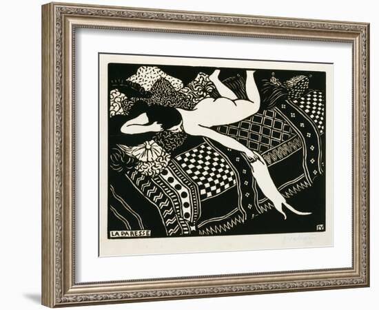 Laziness, 1896 (Woodcut)-Felix Edouard Vallotton-Framed Giclee Print